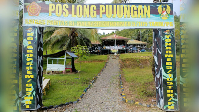 
 Pos Pamtas Indonesia-Malaysia di Kecamatan Pujungan, Kabupaten Malinau. (Foto: Dede Ahmad)