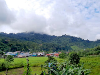 Satu Pemukiman di Kecamatan Lumbis Hulu. Foto diambil pada September 2023. (Foto: Indra Harfani)